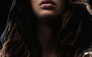 Woman hoodie portrait blackbackground realistic - a hoodie free wallpaper