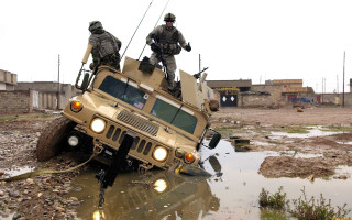Soldiers military vehicle water dirty - e. simms campbell free wallpaper