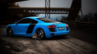 Blue sports car bridge person - a bridge and a bridge in the background free wallpaper