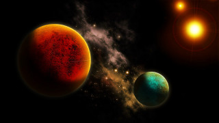 Planets starry sky moon galaxy - planet free wallpaper