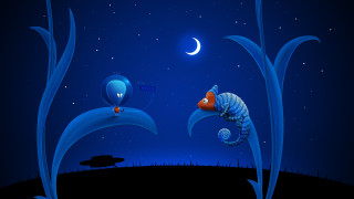 Blue fish moon stars aurora - fish free wallpaper