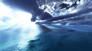 Lake sky mountain beach sunbeam - a large body of water free wallpaper