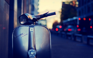 Scooter street building streetlight cinematic - a street light in the background free wallpaper