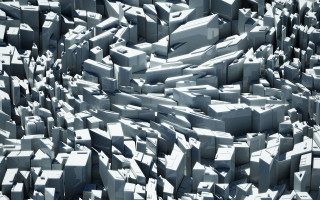 White boxes pile sky bright - deconstructivism free wallpaper