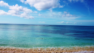 Beach ocean clouds waves sunset - bascove free wallpaper