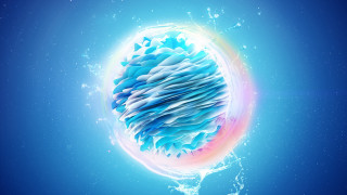 Floating astronaut rainbow moon fireworks - substance free wallpaper