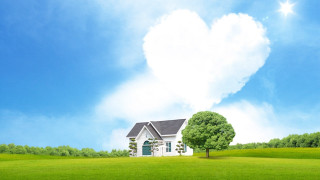House tree cloud field sky - beautiful landscape free wallpaper