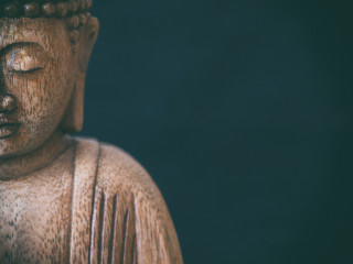 Wooden buddha statue closed eyes - closed free wallpaper