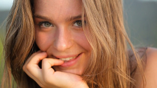 Woman longhair smiling cellphone portrait - barbizon school free wallpaper