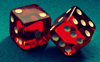 Two red dice blue dots - white dot free wallpaper