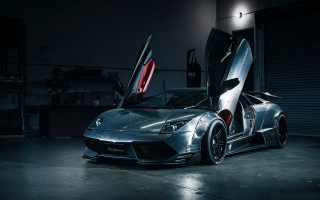 Silver sports car doors open 4 - its door free wallpaper