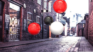 Balloons street architecture moon japanese - a bunch of balloons free wallpaper