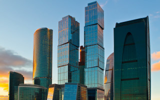 Cityscape sunset skyscrapers architecture bridge 2 - sunset free wallpaper