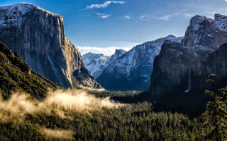 Mountain range valley forest snow 3 - the mountain free wallpaper
