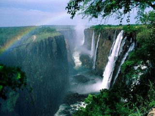 Rainbow waterfall jungle africa nature 5 - beautiful scenery free wallpaper for desktop