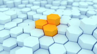 Yellow cube white cubes geometric - geometric abstract art free wallpaper