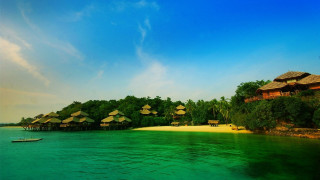 Sumatraism beach boat huts sky - sumatraism free wallpaper