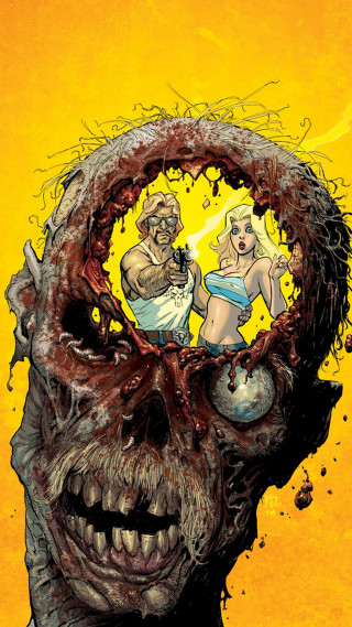 Zombie woman head man center - underground free wallpaper