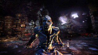 Creepy cave creature flashlight glowing - his body free wallpaper