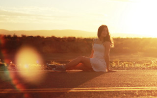 Woman white dress sunset beach - aramenta dianthe vail free wallpaper for desktop