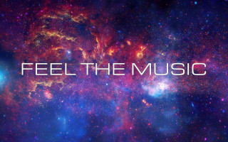 Space galaxy music poster 80s - white letter free wallpaper