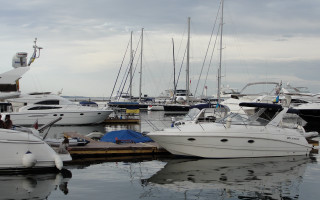 Boats marina cloudy day blue - a group of boats free wallpaper