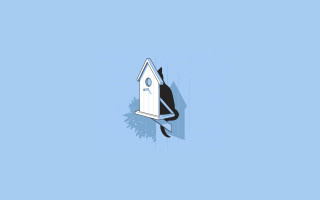 Cat wall clock shadow surrealism - anton fadeev free wallpaper