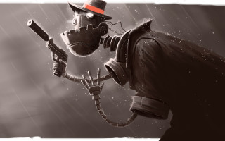 Man gas mask rain red - a man in a gas mask holding free wallpaper