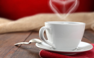 White cup spoon wooden table - a spoon free wallpaper