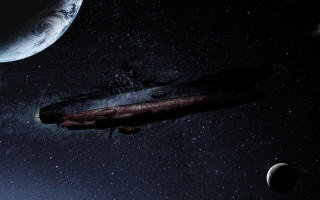 Space ship moon sky aurora - a distant object in the sky free wallpaper
