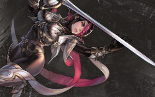 Woman costume sword ribbon armor - a woman in a costume holding free wallpaper