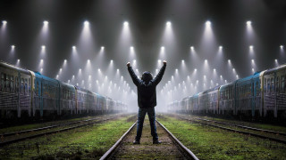 Man stand train track cityscape - filip hodas free wallpaper