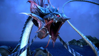 Giant blue dragon sharp teeth - lostfish free wallpaper