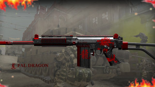 Red black gun flames fall - text free wallpaper