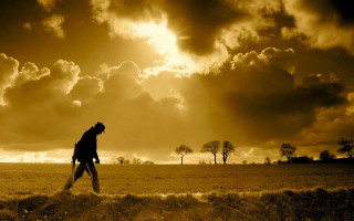 Field sky clouds person cinematic - derold page free wallpaper