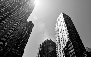 Black white tall buildings sunshine - modular constructivism free wallpaper