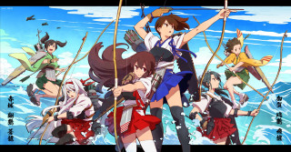 Anime girls water swords group - sword free wallpaper