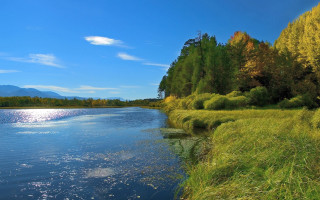 Hudson river landscape grassy banks - alexander brook free wallpaper