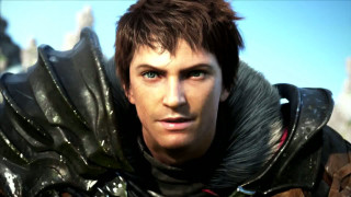 Leather man sword sky buildings - building free wallpaper