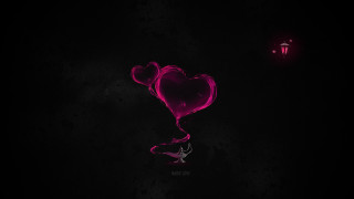 Heart balloon floating red lights - balloon free wallpaper