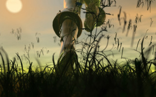 Bamboo forest sunset sky moon - tall grass free wallpaper