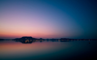 Water mountain sunset minimalism clouds - anthony s waters free wallpaper