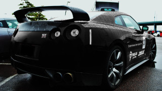 Black sports car rain hood - matte finish free wallpaper