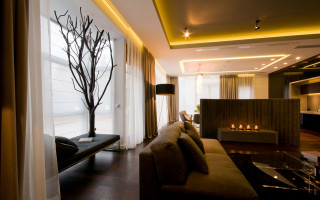 Living room couch fireplace large - a large window free wallpaper