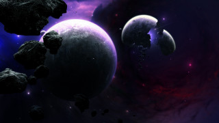 Planetary aurora starfield matte space - a space free wallpaper