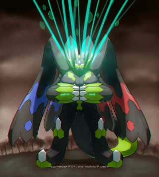 Cartoon character green blue light - his chest free wallpaper