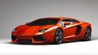 Orange sports car digital rendering - a gray background free wallpaper