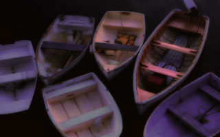 Boats lake night tiltshift photorealism - a group of boats free wallpaper