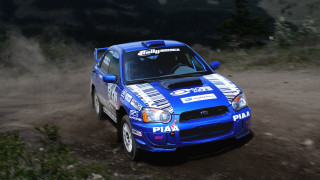 Blue car dirt road woods - chris spollen free wallpaper