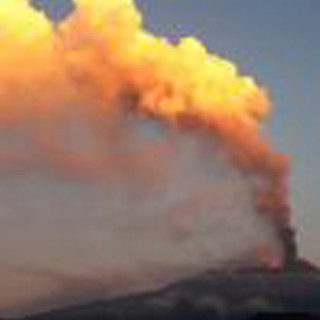 Smoke plume rising sky mountain - free new year wallpaper
